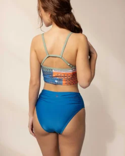 Bay Blue High Leg Ruched Bottom