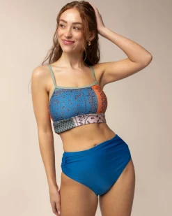 Bay Blue High Leg Ruched Bottom