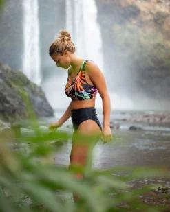 Black High Leg Ruched Bottom