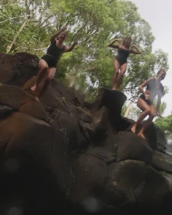 Black High Leg Ruched Bottom