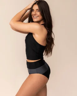 Black Mesh Racerback Crop