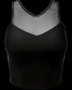 Black Mesh Racerback Crop