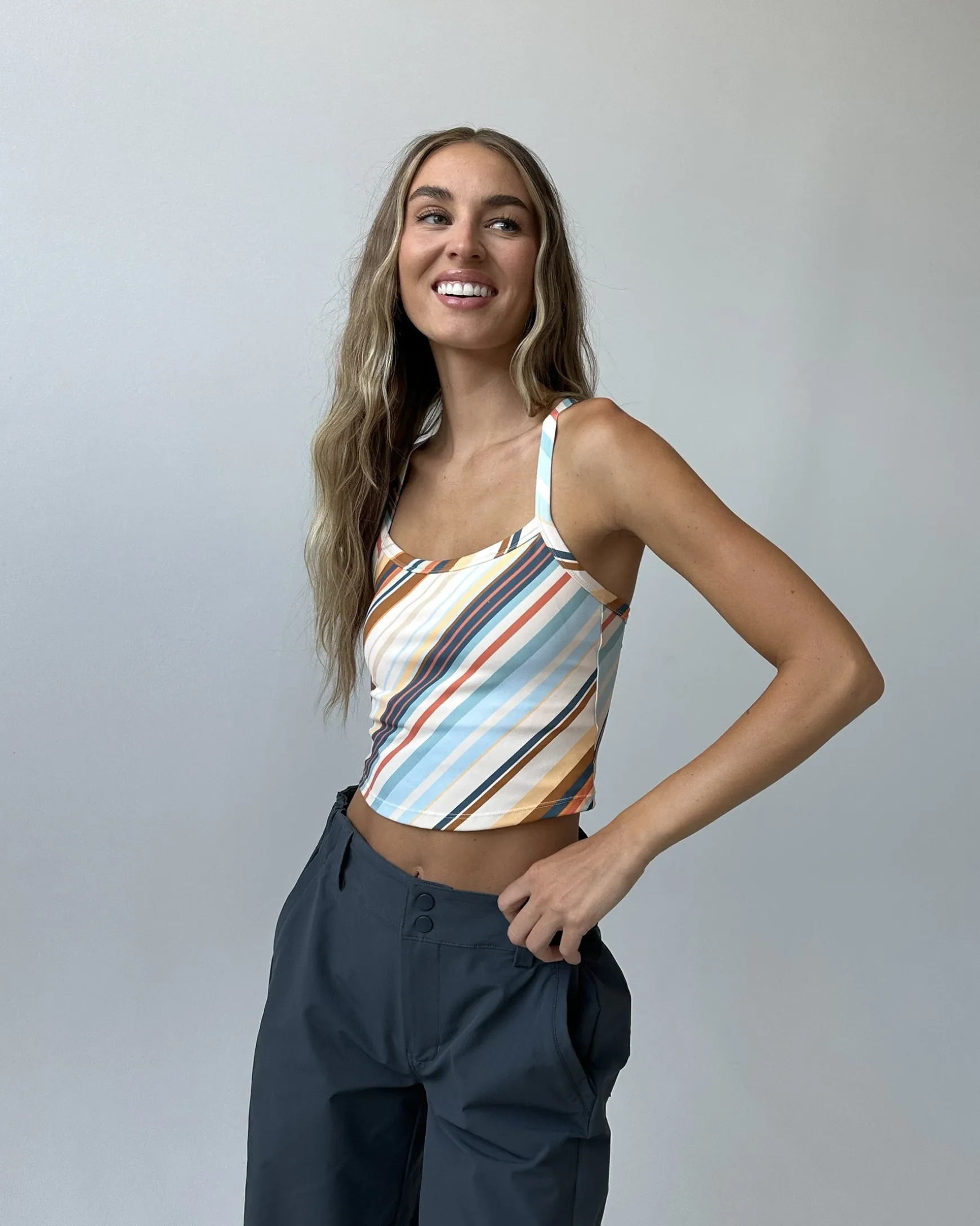 Cascade Stripe Longline Bra