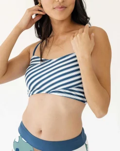 Coastal Stripe Crossover Bralette