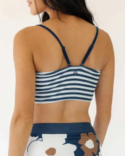 Coastal Stripe Crossover Bralette