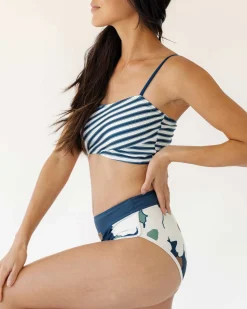 Coastal Stripe Crossover Bralette