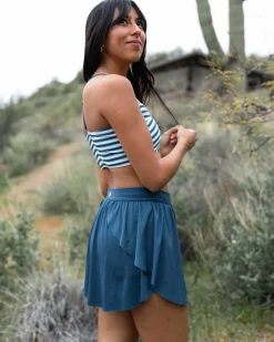 Coastal Stripe Crossover Bralette