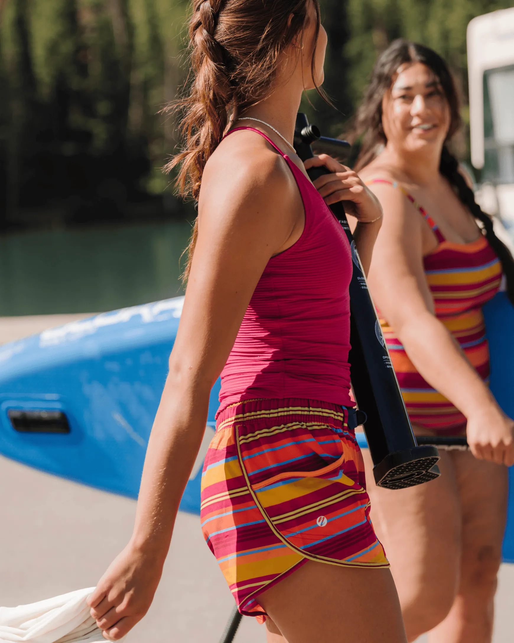 Flat Rib Berry V-Neck Tankini