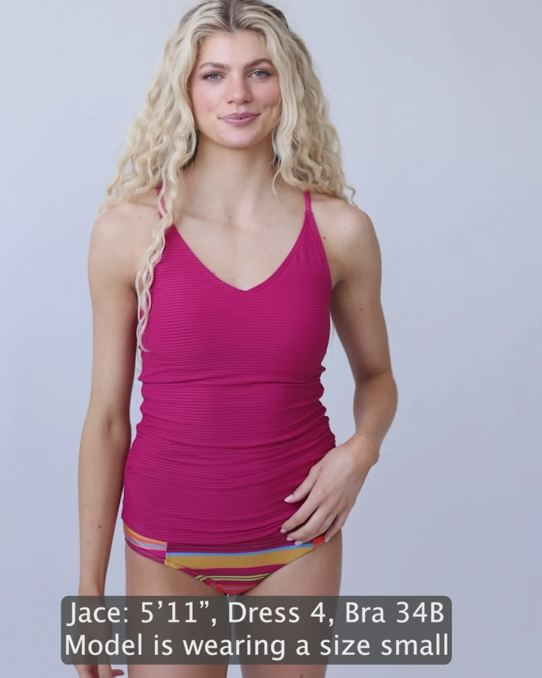 Flat Rib Berry V-Neck Tankini