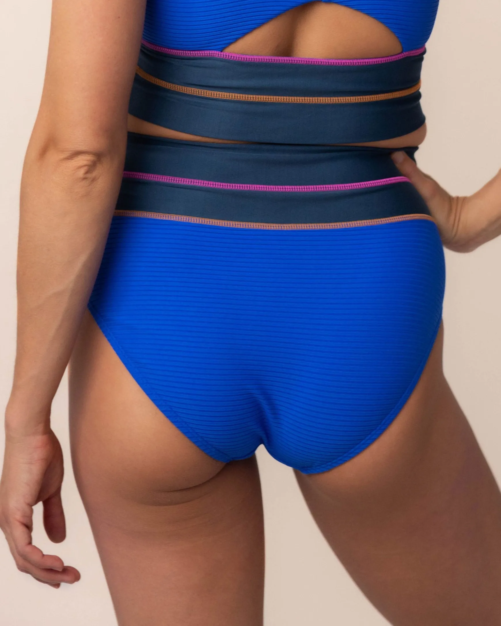 Flat Rib Cobalt Colorblock Bottom