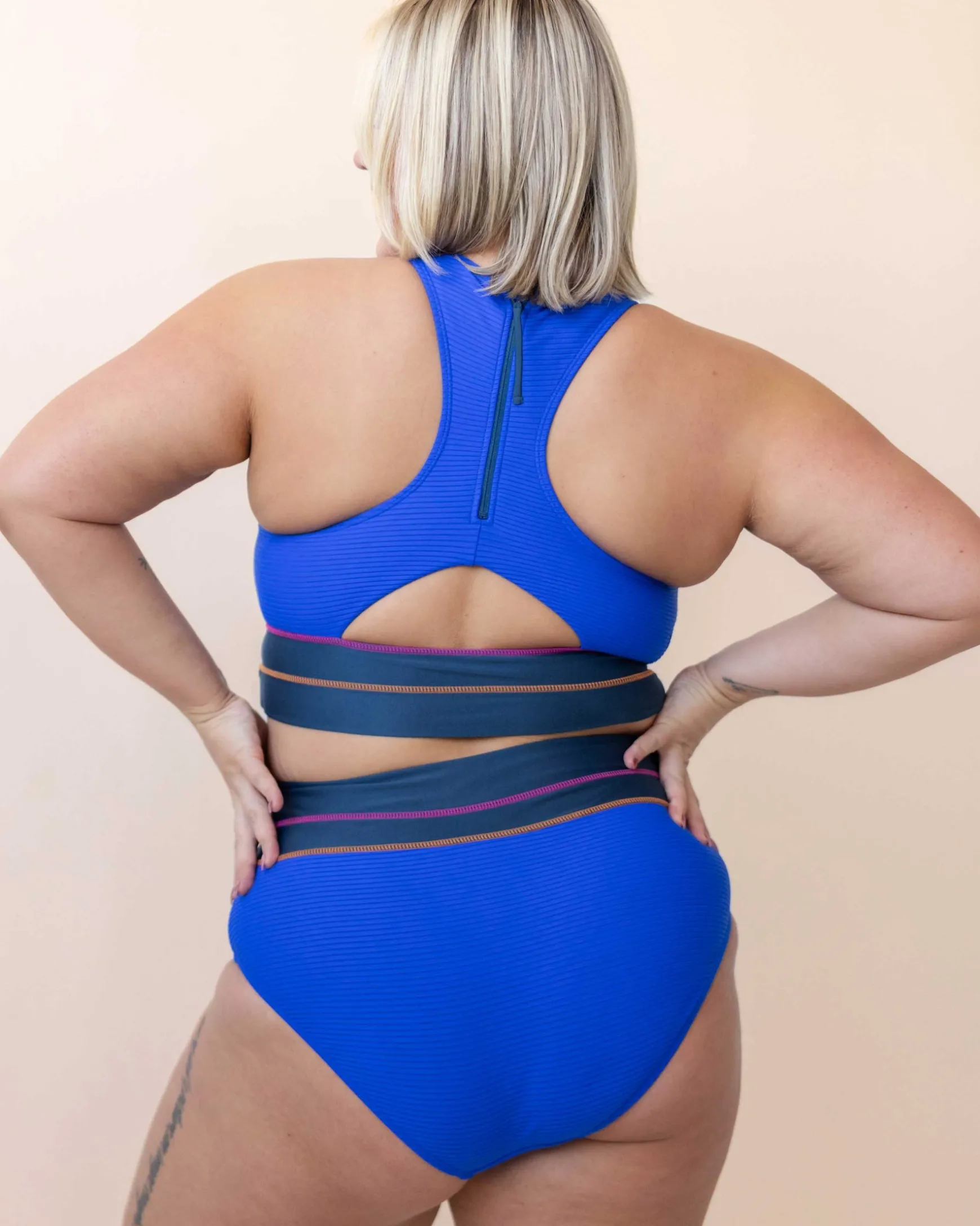 Flat Rib Cobalt Colorblock Bottom