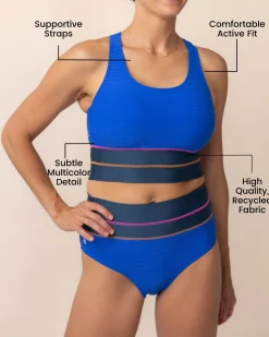 Flat Rib Cobalt Cut Back Crop