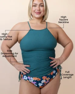 Flat Rib North Shore Drawstring Tankini