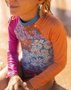 Floral Waves Mini Long Sleeve One Piece