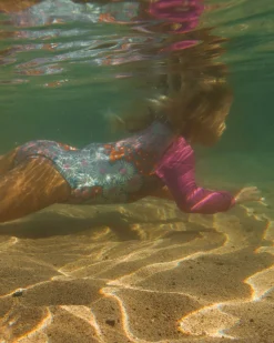 Floral Waves Mini Long Sleeve One Piece