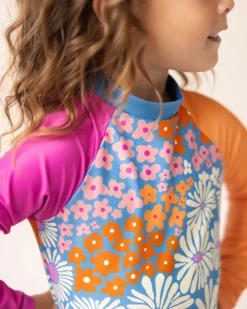 Floral Waves Mini Long Sleeve One Piece