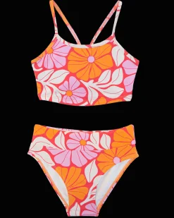 Girls Flora Scoop Neck Crop Set