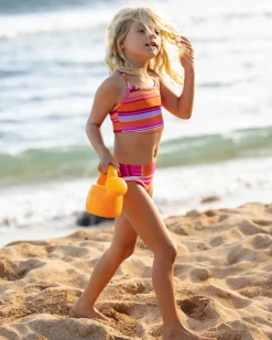 Girls Sunset Stripe Scoop Neck Crop Set