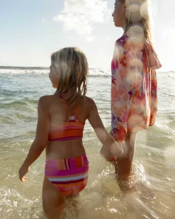 Girls Sunset Stripe Scoop Neck Crop Set