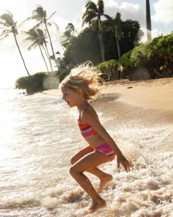 Girls Sunset Stripe Scoop Neck Crop Set