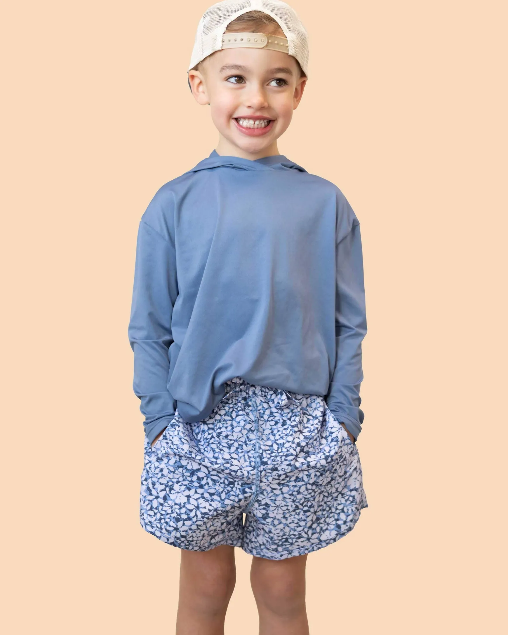 Kids Unisex Blue Lagoon Sun Hoodie