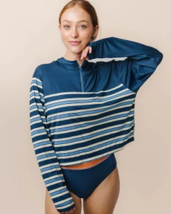 Monica Stripe Quarter Zip Sunshade