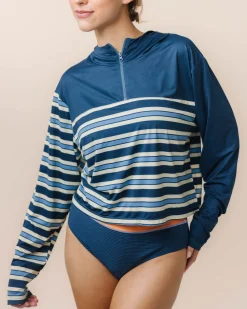 Monica Stripe Quarter Zip Sunshade
