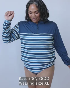 Monica Stripe Quarter Zip Sunshade