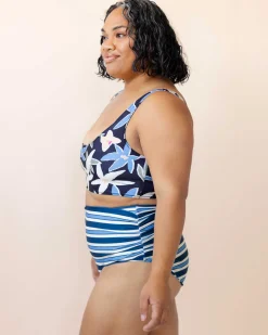 Monica Stripe Ruched High Rise Bottom