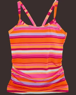 Sunset Stripe Scoop Neck Tankini