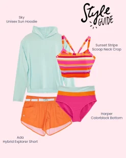 Sunset Stripe Scoop Neck Crop