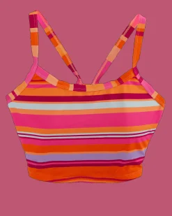 Sunset Stripe Scoop Neck Crop