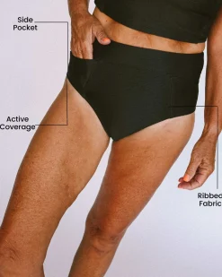 Textured Black Pocket Bottom