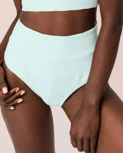 Textured Seafoam Mid Rise Bottom