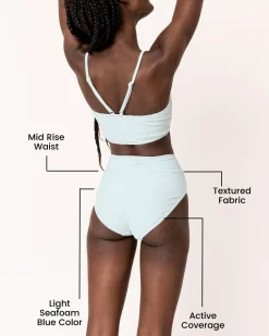 Textured Seafoam Mid Rise Bottom