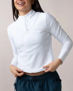 Vanilla Cropped Half Zip Rashguard