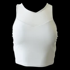 White Mesh Racerback Crop