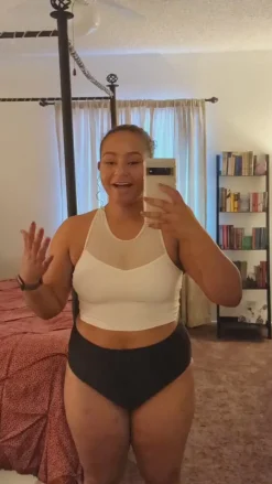 White Mesh Racerback Crop